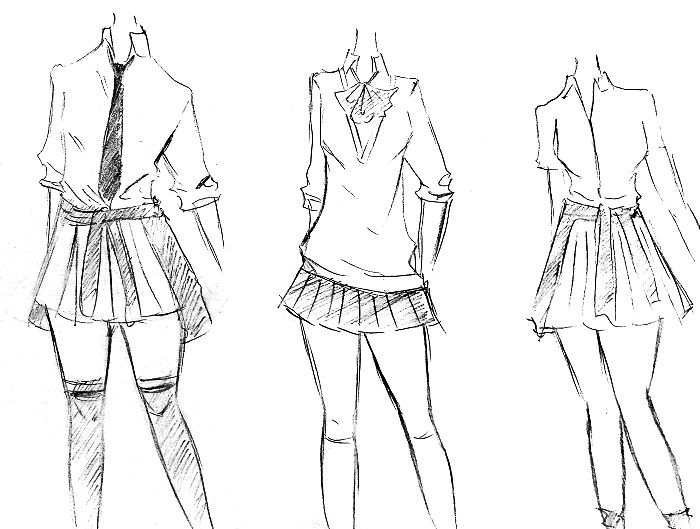 Detail Cara Menggambar Baju Anime Perempuan Nomer 9