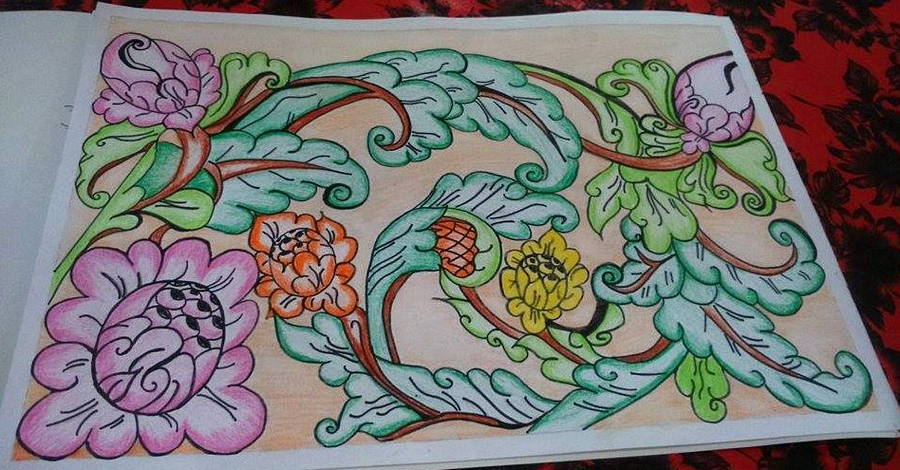 Detail Cara Menggambar Batik Bunga Mudah Nomer 25