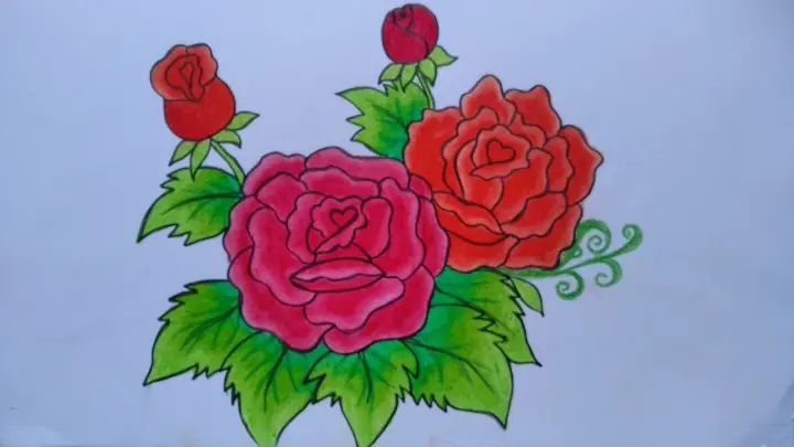 Detail Cara Menggambar Bunga Mawar Mudah Nomer 27