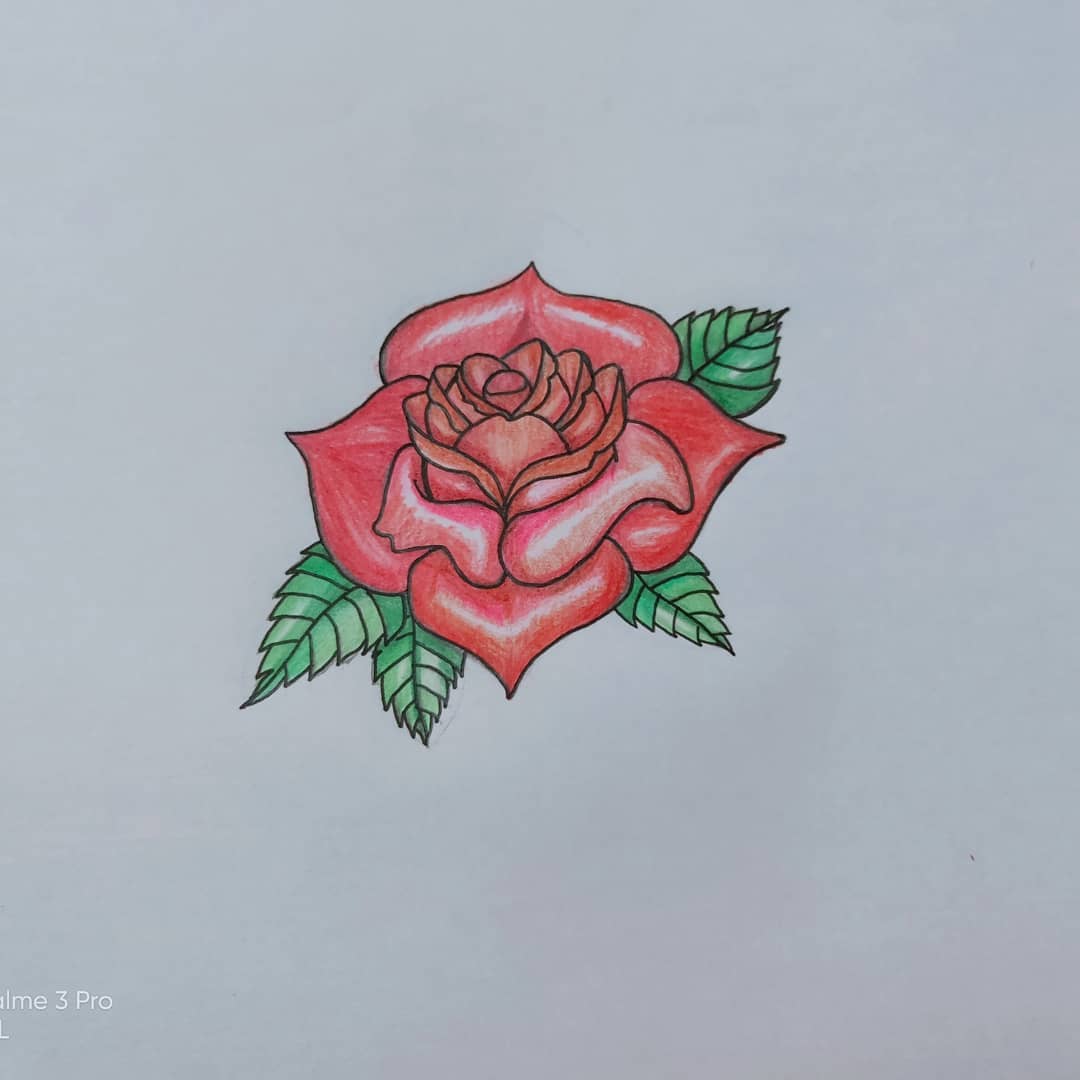 Detail Cara Menggambar Bunga Mawar Yang Simple Nomer 41
