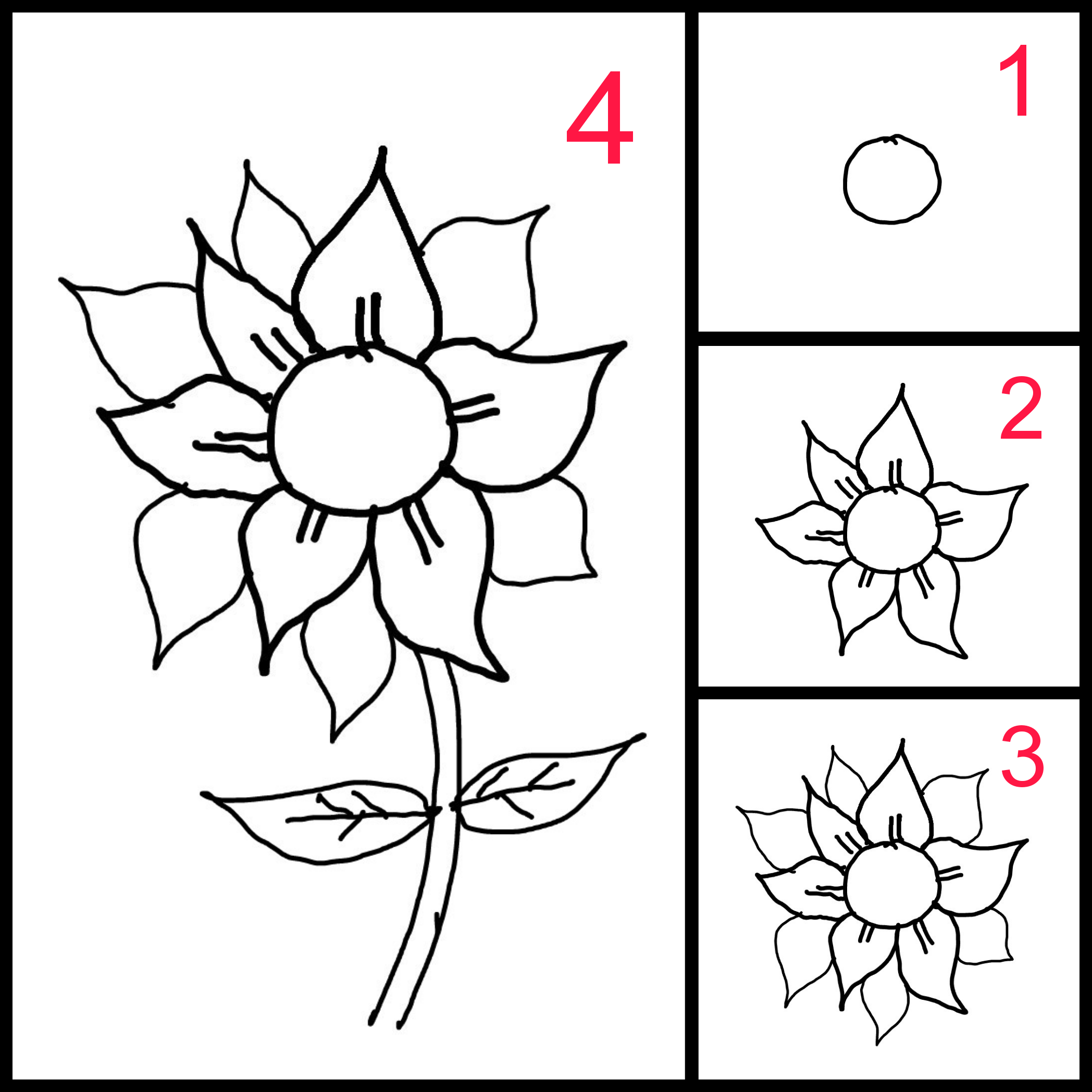 Detail Cara Menggambar Bunga Paling Mudah Nomer 5