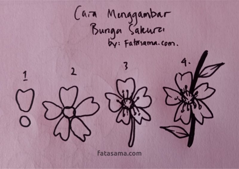 Detail Cara Menggambar Bunga Sakura Yang Gampang Nomer 34
