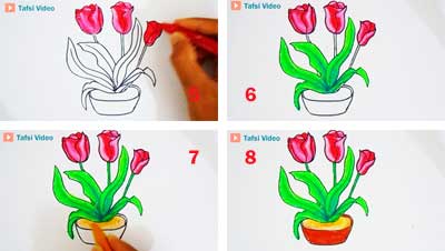 Detail Cara Menggambar Bunga Tulip Dengan Pensil Nomer 7