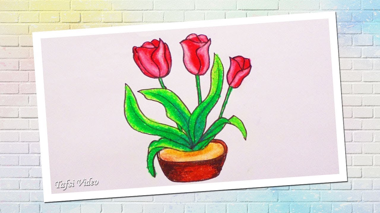 Detail Cara Menggambar Bunga Tulip Yang Indah Nomer 5