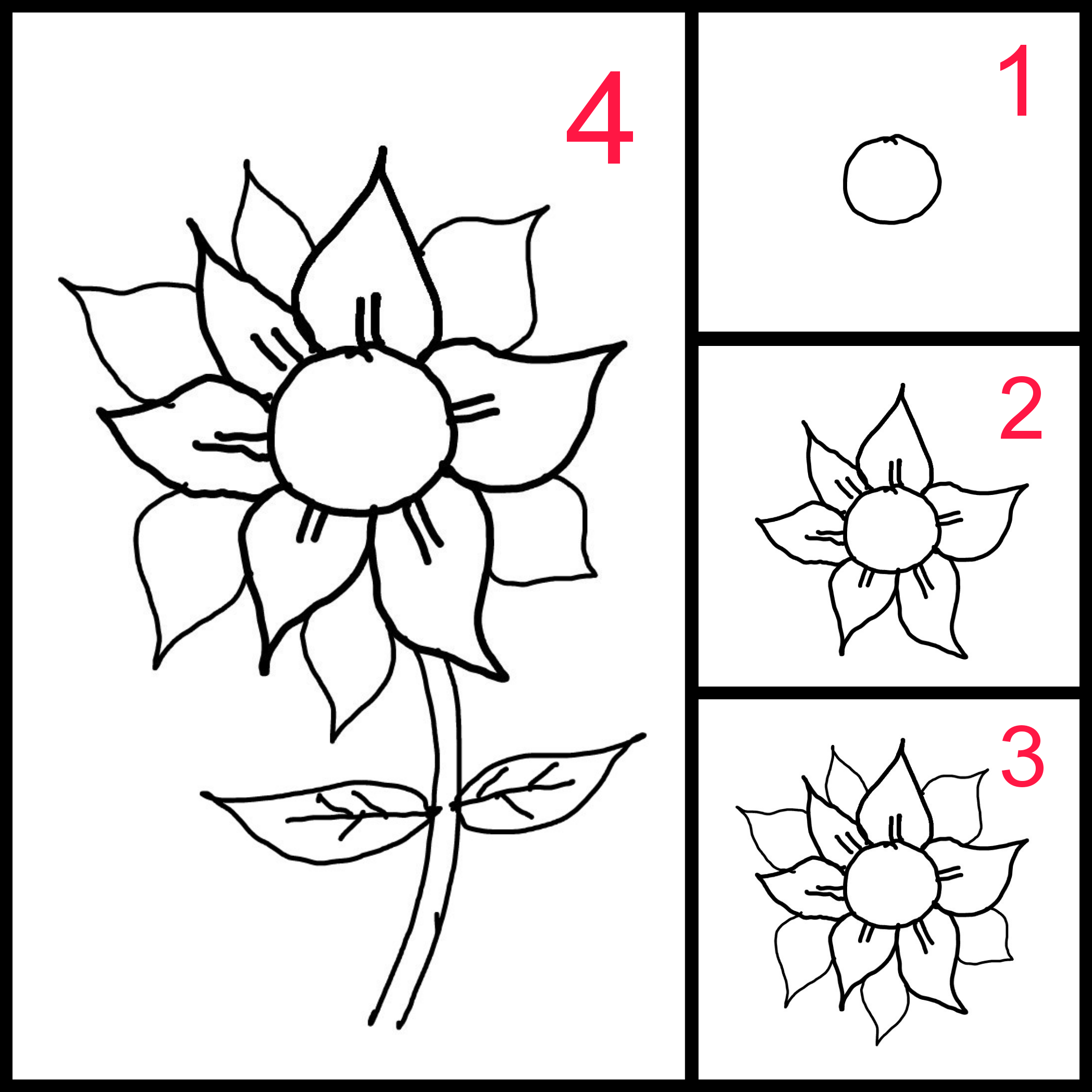 Detail Cara Menggambar Bunga Yang Paling Gampang Nomer 6