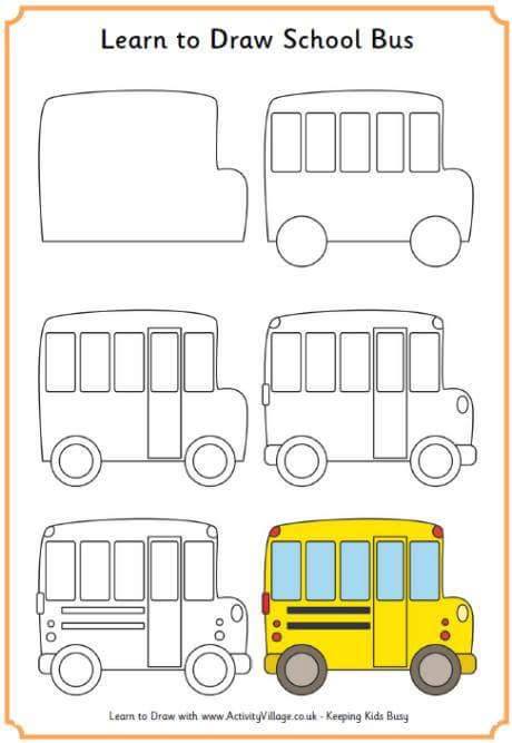 Detail Cara Menggambar Bus Di Buku Gambar Nomer 22