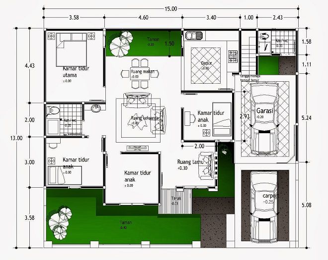 Detail Cara Menggambar Denah Rumah Dengan Skala Nomer 40