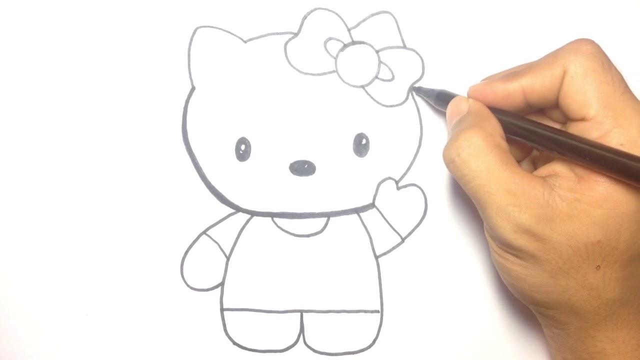 Detail Cara Menggambar Hello Kitty Dengan Pensil Nomer 12