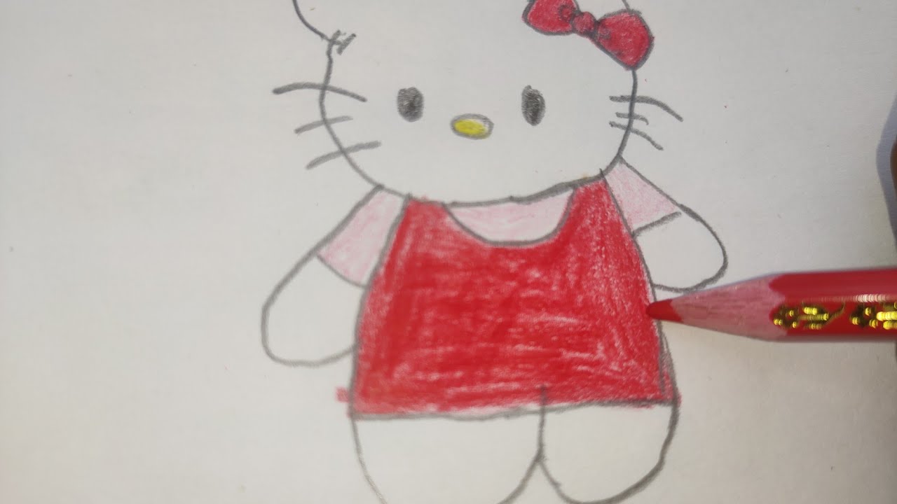 Detail Cara Menggambar Hello Kitty Dengan Pensil Nomer 19