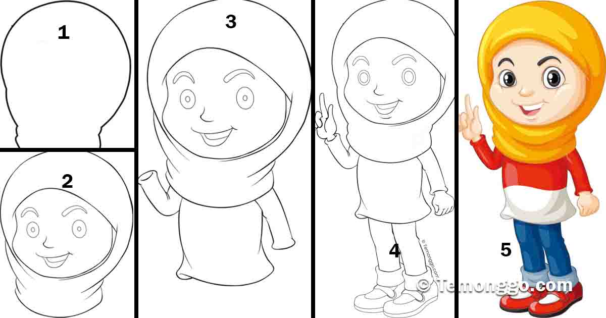 Detail Cara Menggambar Kartun Muslimah Nomer 13