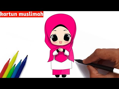 Cara Menggambar Kartun Muslimah Yang Mudah - KibrisPDR