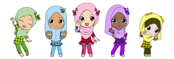 Detail Cara Menggambar Kartun Muslimah Yang Mudah Nomer 24