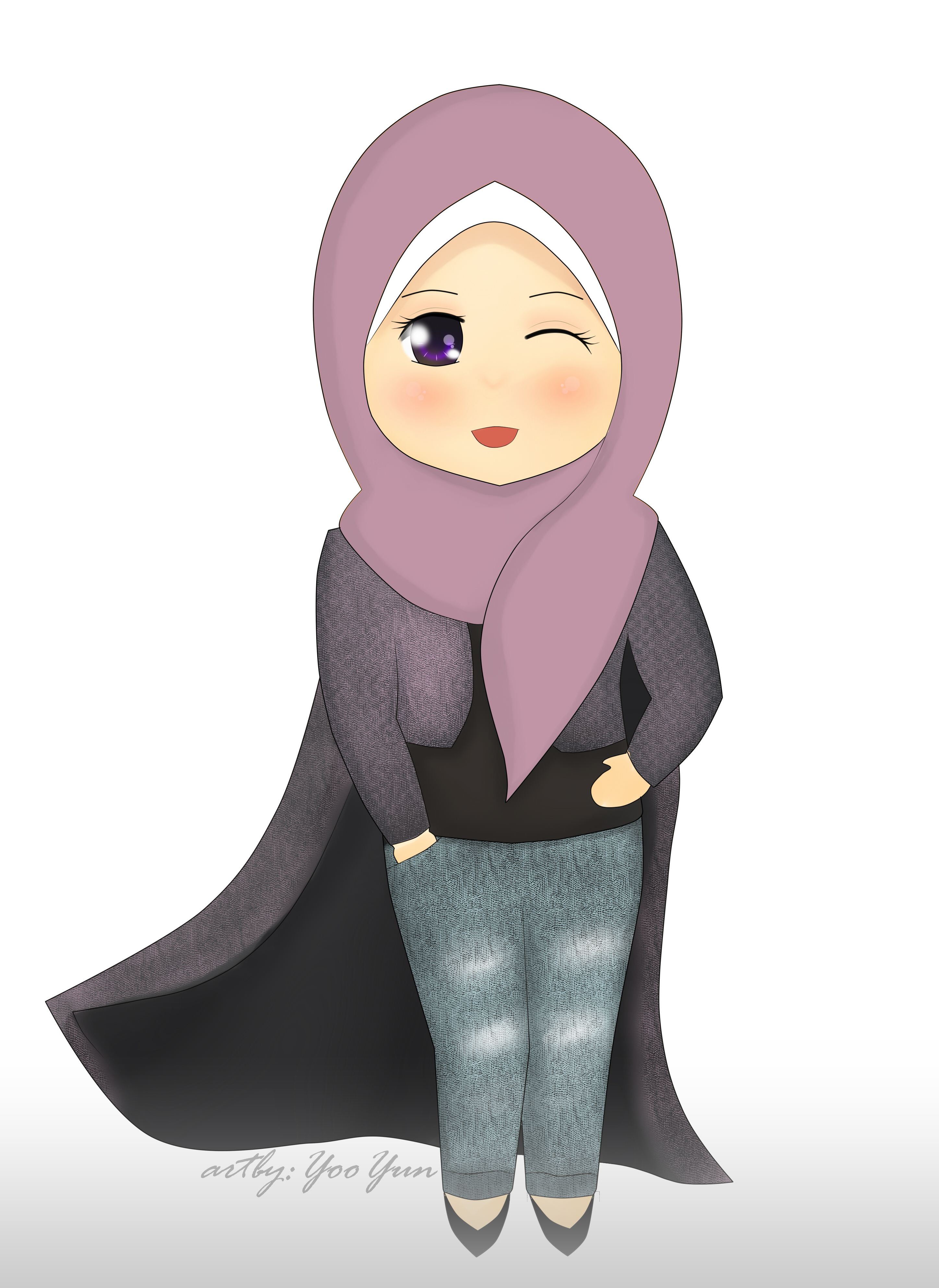 Detail Cara Menggambar Kartun Muslimah Yang Mudah Nomer 43