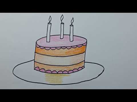 Detail Cara Menggambar Kue Ulang Tahun Yang Mudah Nomer 13