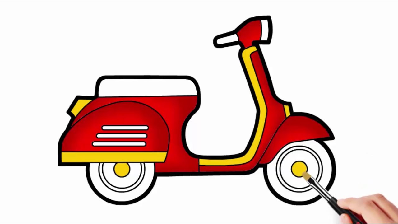 Detail Cara Menggambar Motor Vespa Nomer 3