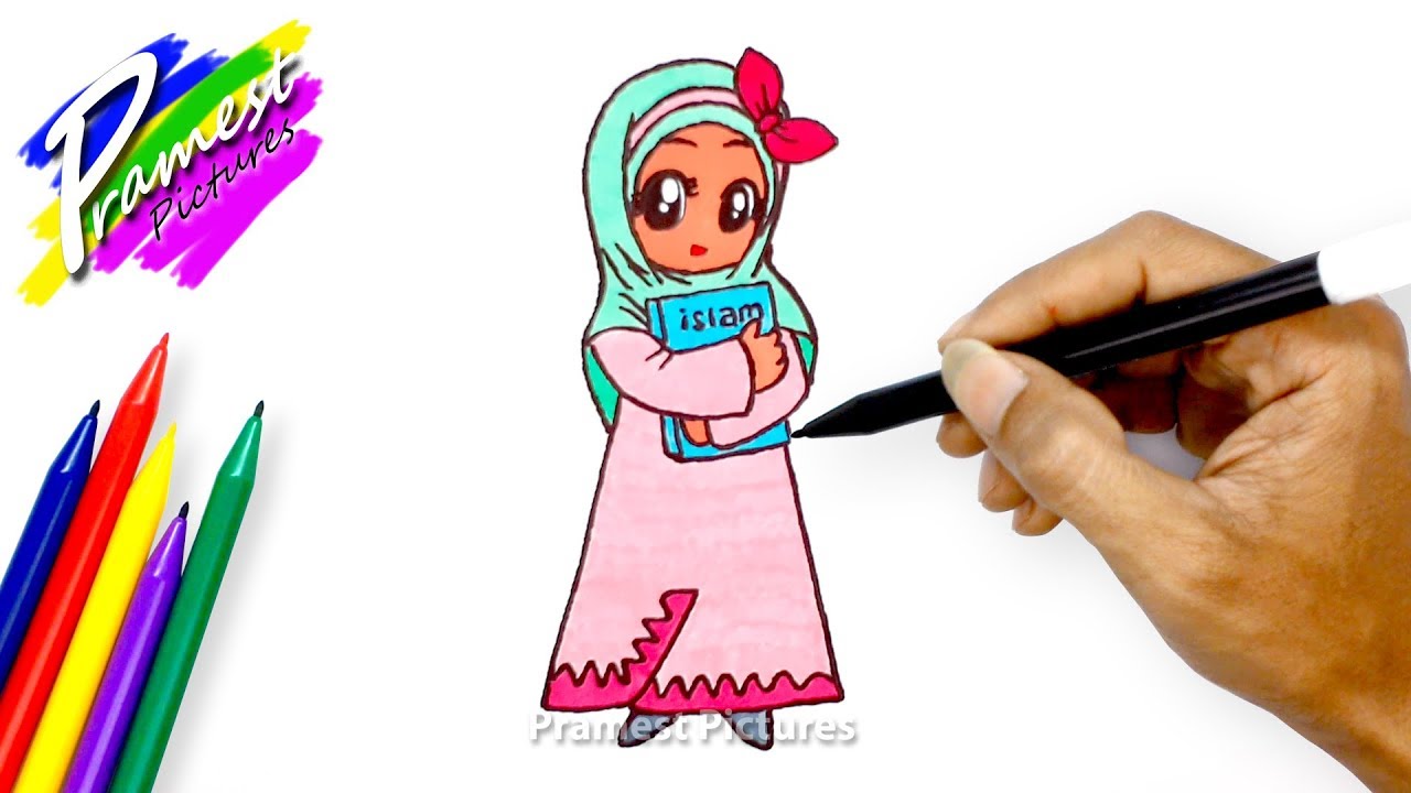 Detail Cara Menggambar Orang Berhijab Kartun Nomer 16