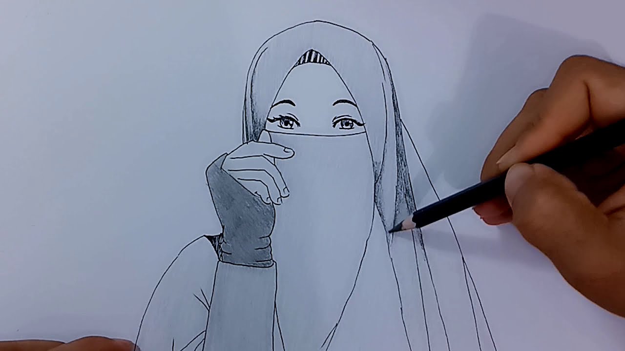 Detail Cara Menggambar Orang Berhijab Kartun Nomer 6