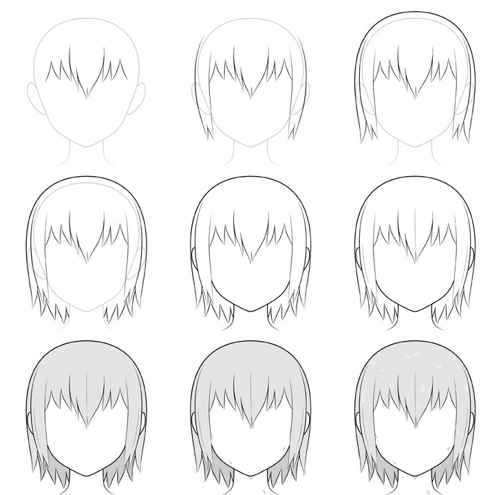 Detail Cara Menggambar Rambut Anime Nomer 13