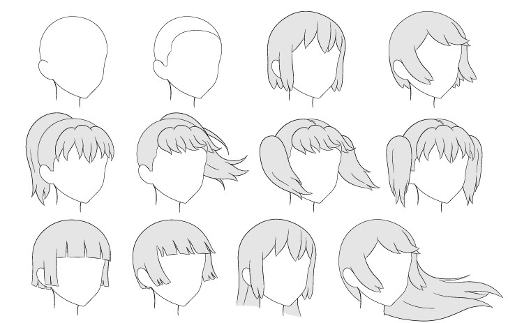 Detail Cara Menggambar Rambut Anime Perempuan Nomer 14