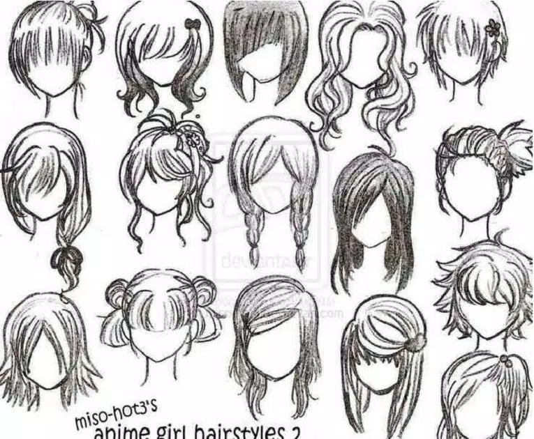 Detail Cara Menggambar Rambut Anime Perempuan Nomer 18