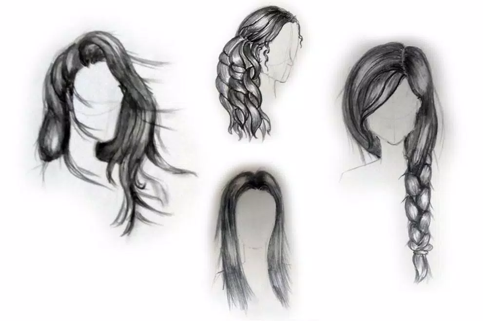 Detail Cara Menggambar Rambut Wanita Nomer 12