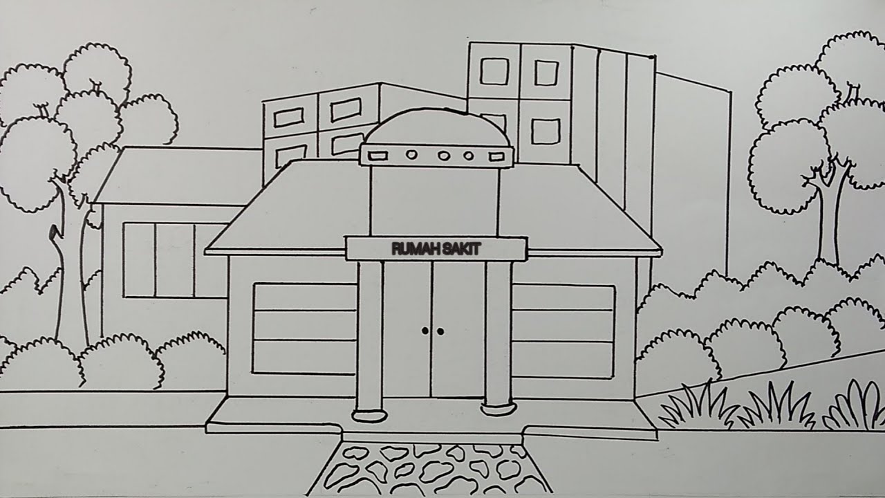 Detail Cara Menggambar Rumah Sakit Nomer 6