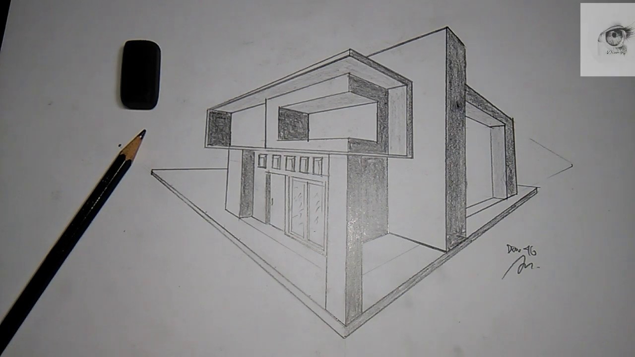 Detail Cara Menggambar Sketsa Rumah Dengan Pensil Nomer 4