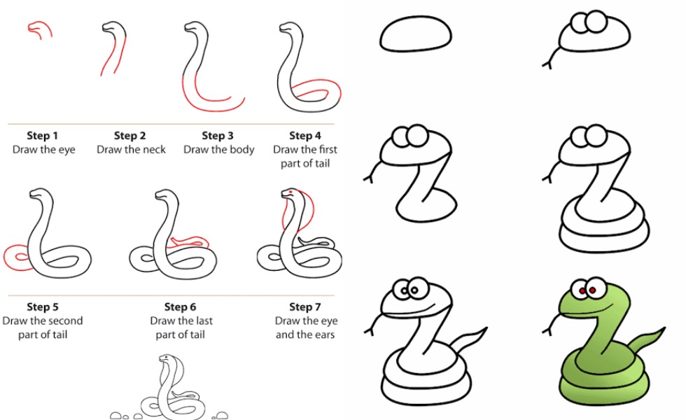 Detail Cara Menggambar Ular Kobra Nomer 4