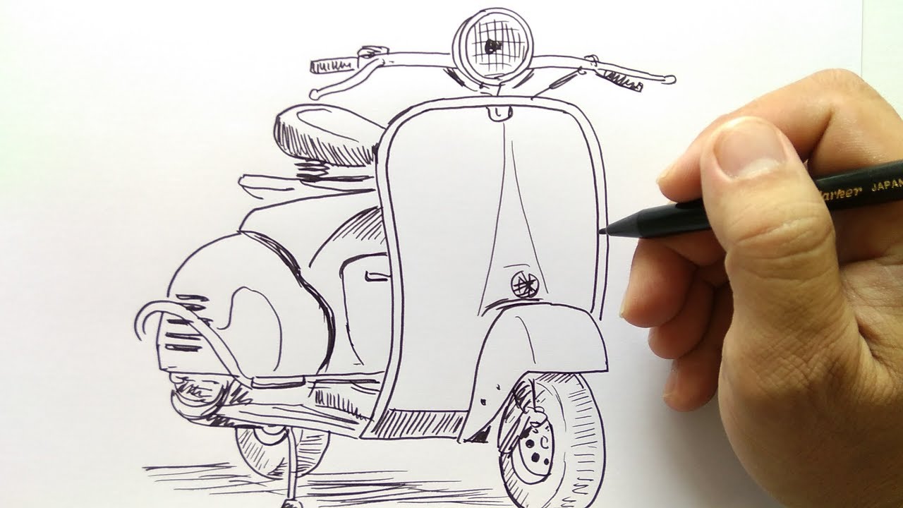 Detail Cara Menggambar Vespa Nomer 4