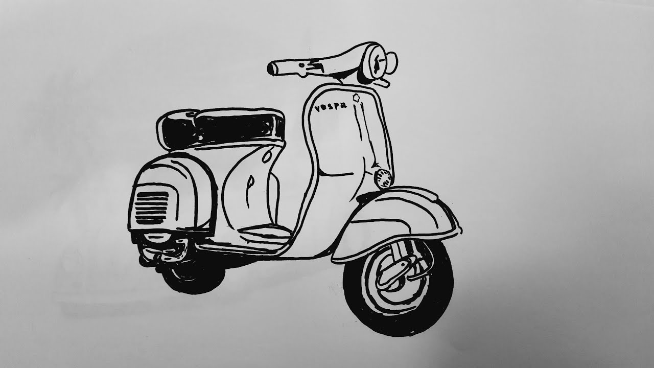 Detail Cara Menggambar Vespa Nomer 5