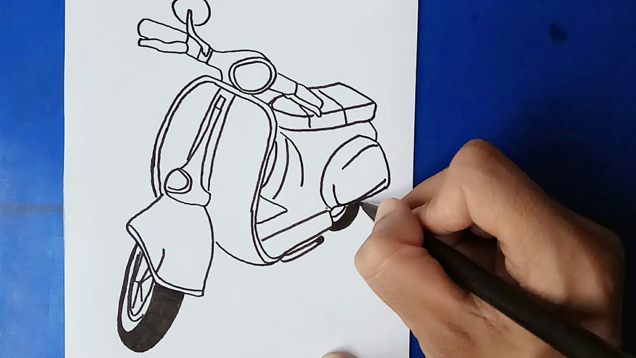 Detail Cara Menggambar Vespa Nomer 8