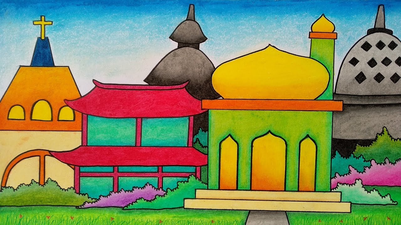 Detail Cara Menggambar Vihara Nomer 5