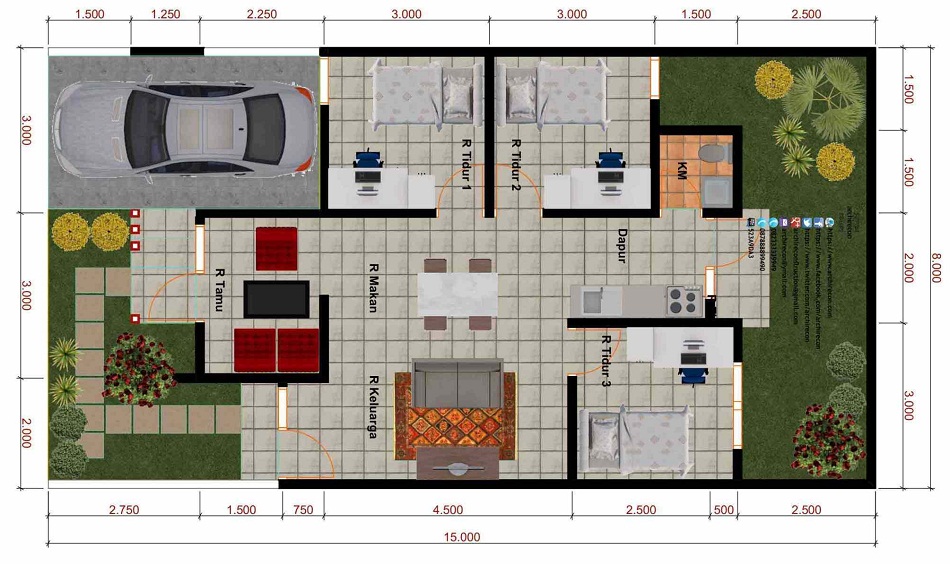 Detail Cara Menghitung Luas Rumah Type 45 Nomer 42