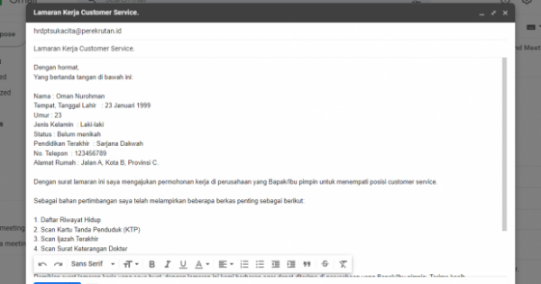 Detail Cara Mengirim Email Surat Lamaran Kerja Nomer 4