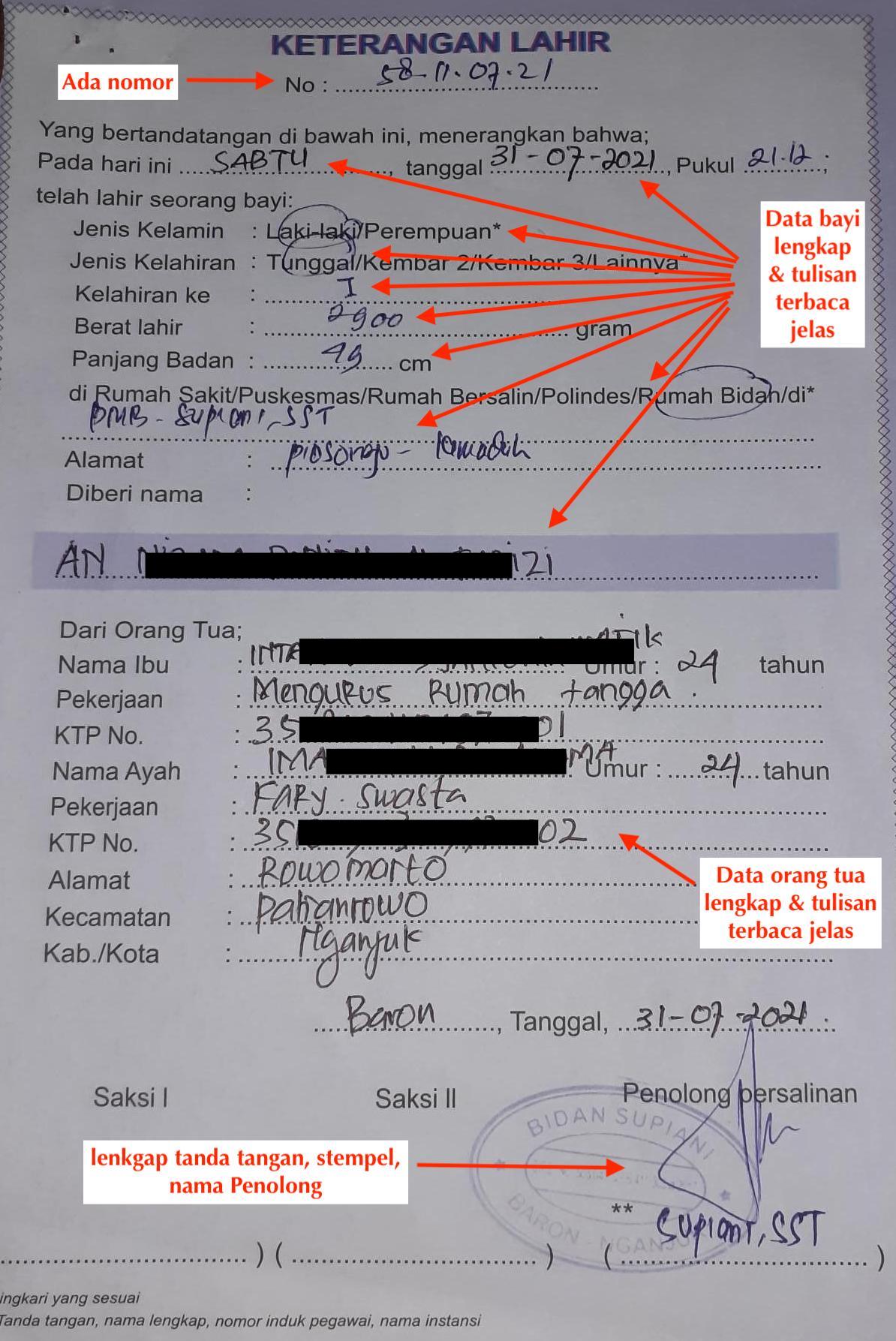 Detail Cara Mengisi Surat Keterangan Kelahiran Nomer 4