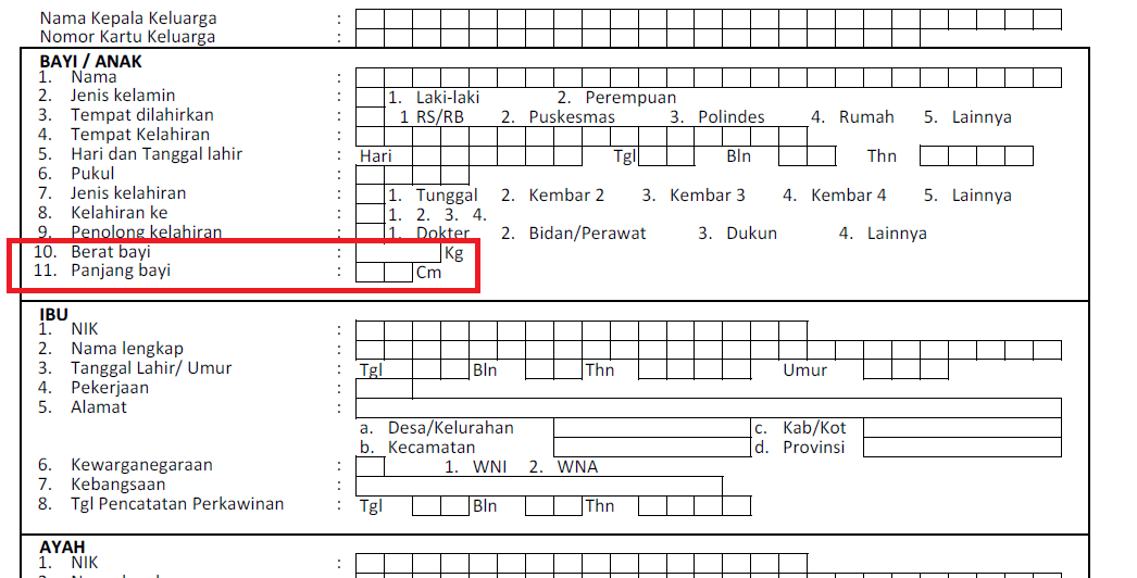 Detail Cara Mengisi Surat Keterangan Kelahiran Nomer 10