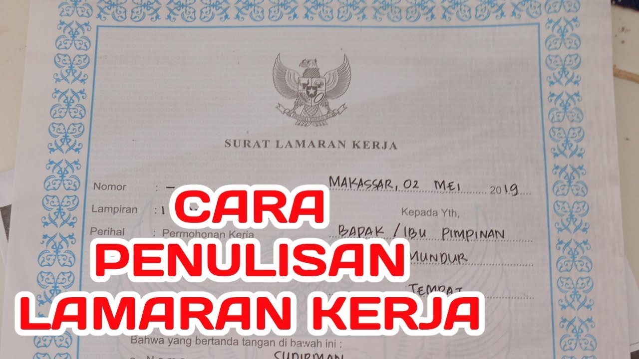 Detail Cara Mengisi Surat Lamaran Kerja Nomer 2