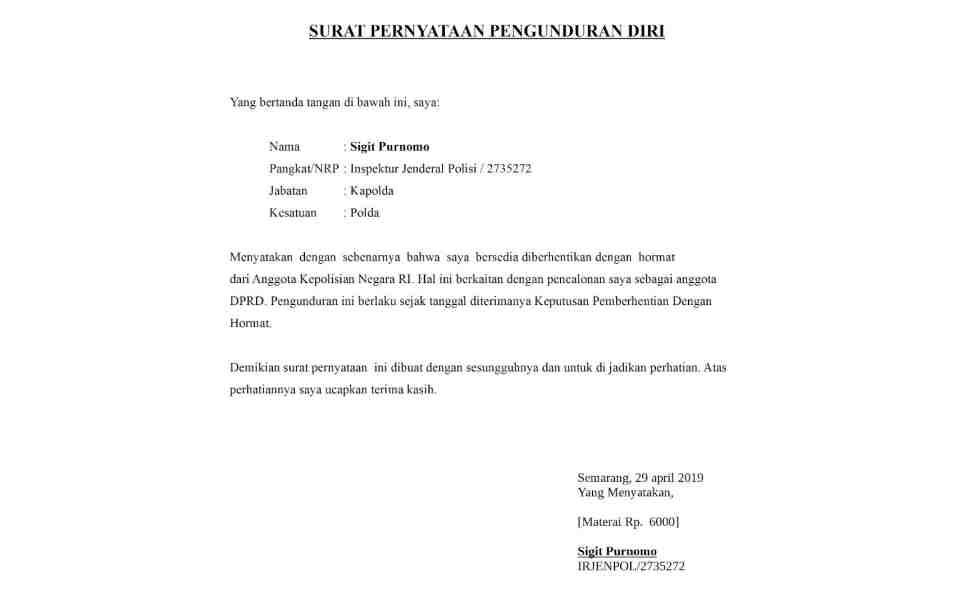 Detail Cara Mengisi Surat Pernyataan Nomer 5