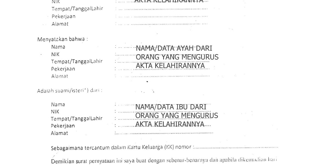 Detail Cara Mengisi Surat Pernyataan Nomer 37