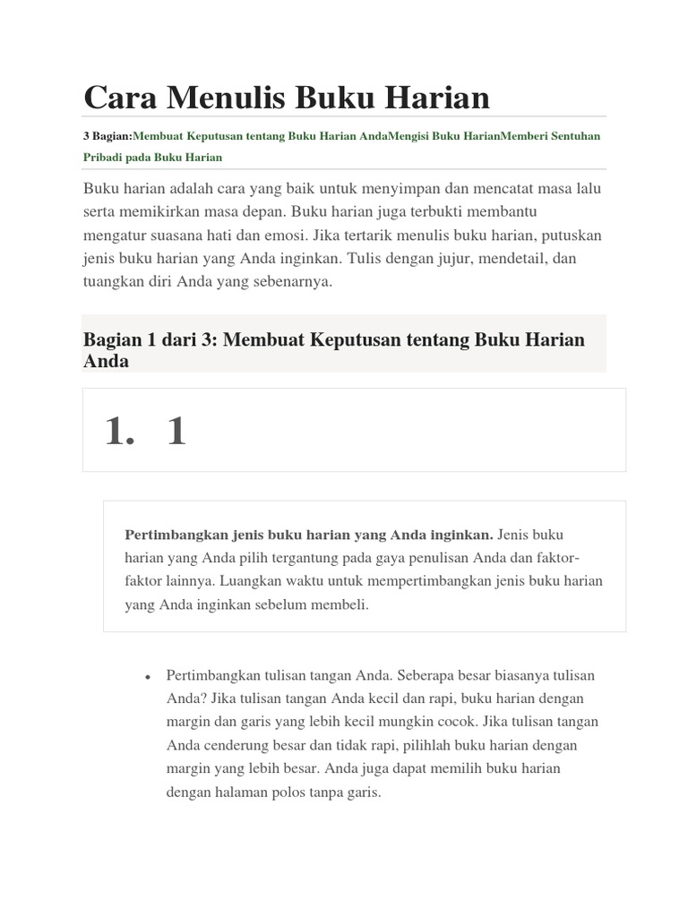 Detail Cara Menulis Buku Harian Nomer 52