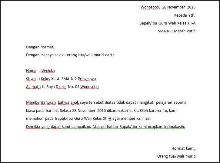 Detail Cara Menulis Surat Izin Kerja Nomer 15