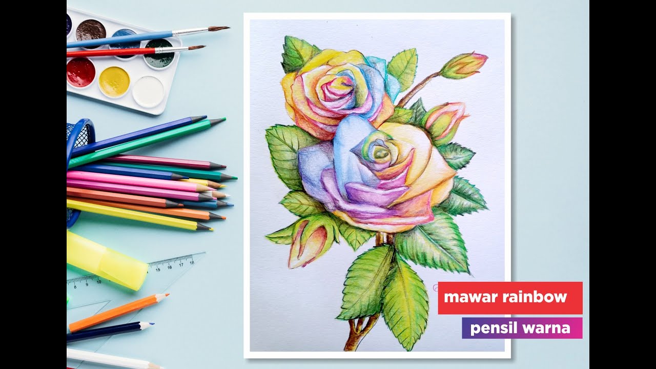 Detail Cara Mewarnai Gambar Bunga Mawar Dengan Crayon Nomer 17