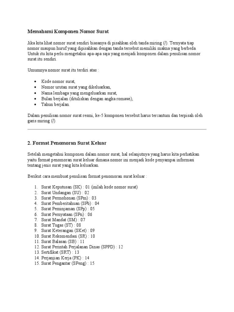 Detail Cara Penomoran Surat Nomer 44