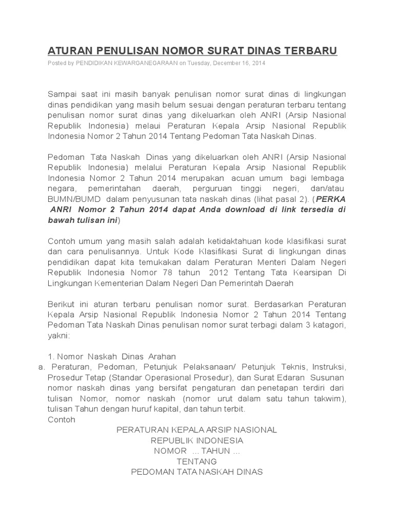 Detail Cara Penulisan Nomor Surat Nomer 49