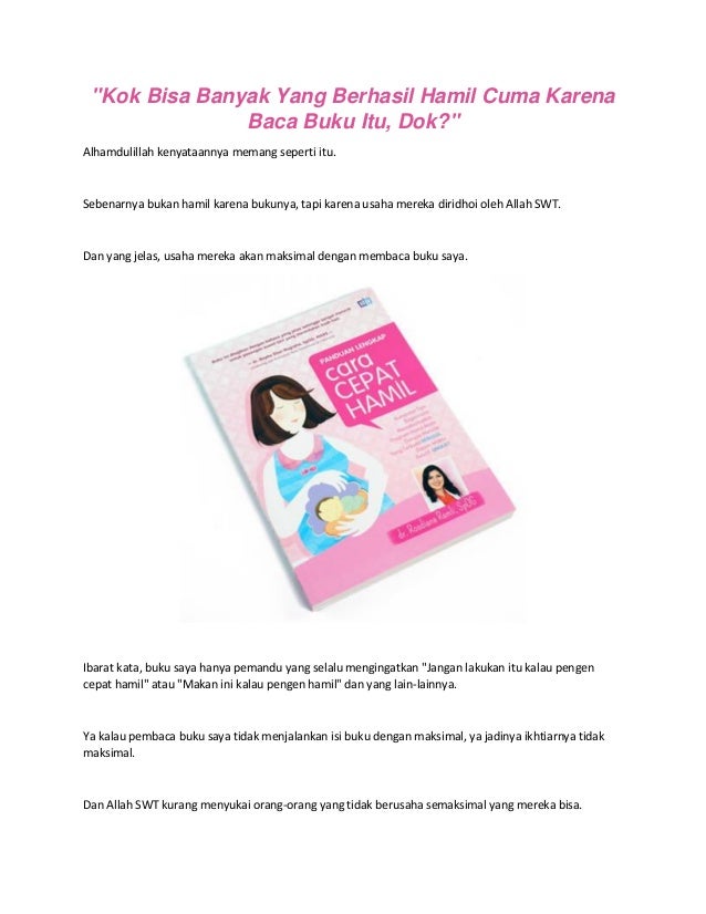 Detail Cara Pesan Buku Cepat Hamil Dr Rosdiana Nomer 33