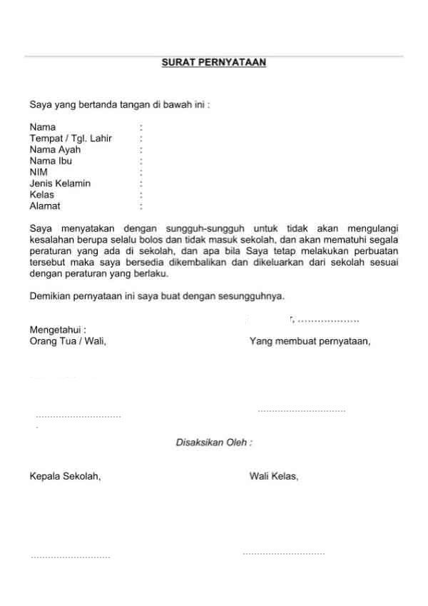 Detail Cara Surat Pernyataan Nomer 6