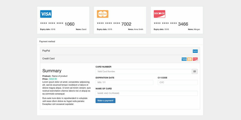 Detail Card Bootstrap Template Nomer 54