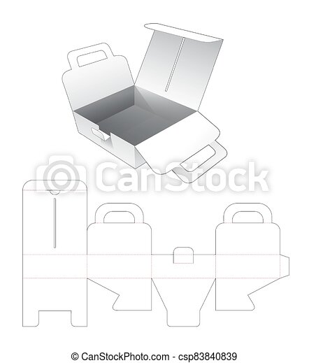 Detail Cardboard Box With Handle Template Nomer 11