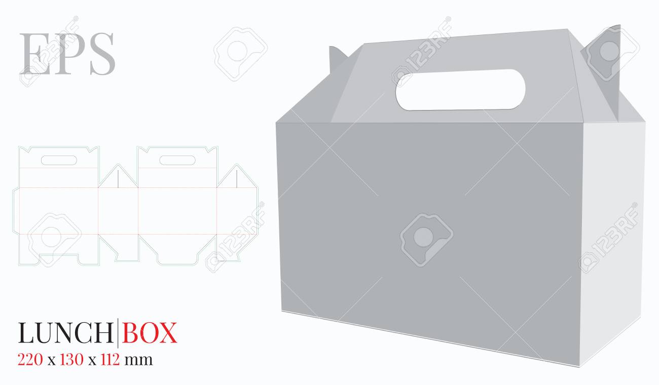 Detail Cardboard Box With Handle Template Nomer 14