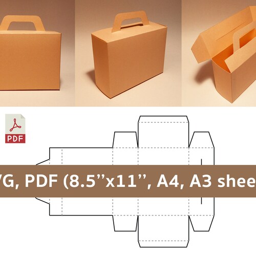 Detail Cardboard Box With Handle Template Nomer 15